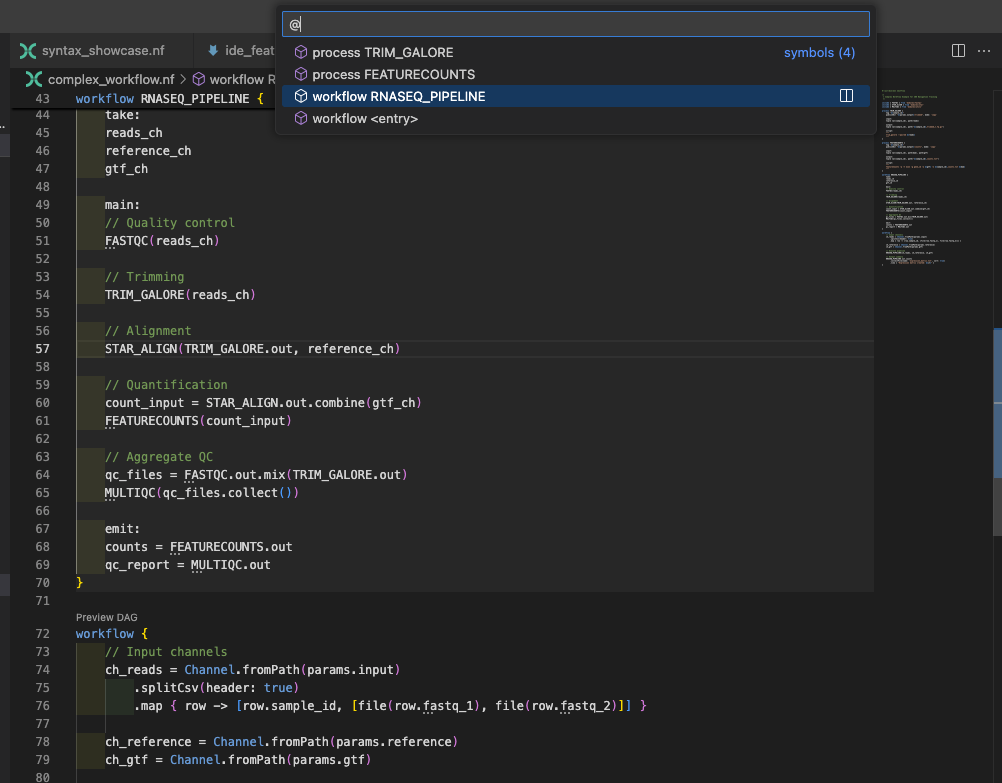 Navegação por símbolos